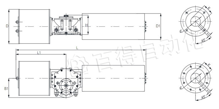 G型氣動執(zhí)行器單作用安裝尺寸圖