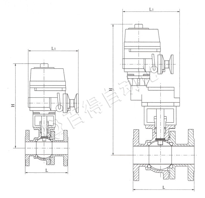 防爆電動(dòng)球閥外形尺寸圖